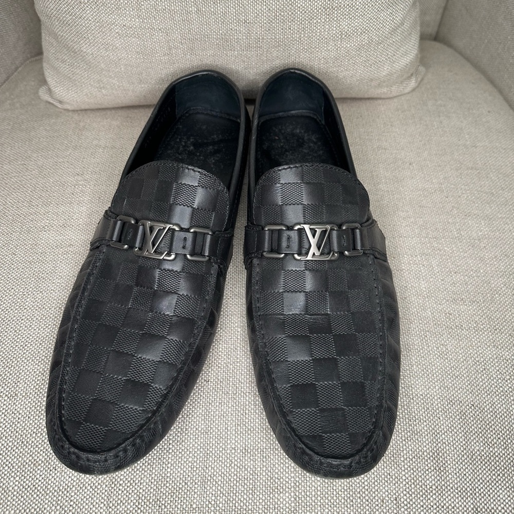 Black Louis Vuitton moccasins size 15 US